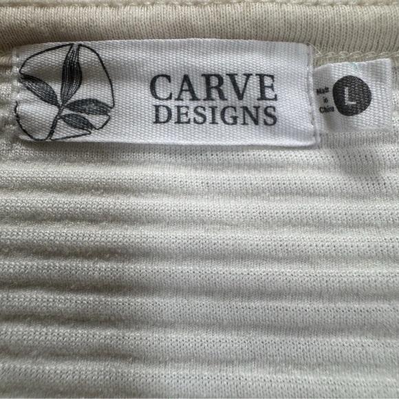Carve Designs Annalise Beige SZ L Ribbed Top Fall Organic Cotton Sustainable - Picture 4 of 5